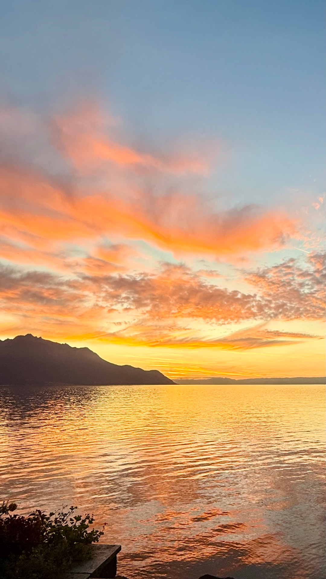 Sunset over Lake Geneva from Maison Riviera